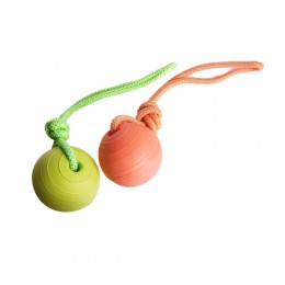 Zabawka dla psa gumowa piłka na sznurku do aportowania