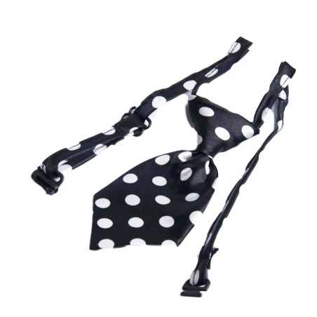 Krawat dla psa kota święta wesele czarny w grochy obwód szyi 40 cm