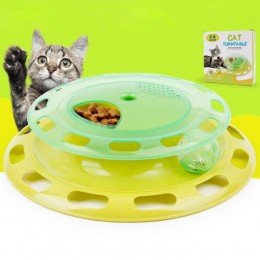 Interaktywne zabawki dla kota zielony tunel z piłeczką