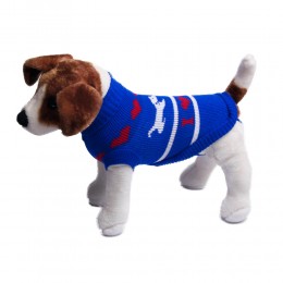 Niebieski sweterek ubranko dla psa w pieski i serduszka