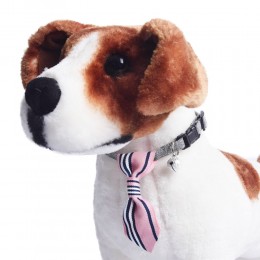Obroża dla psa kota z krawatem i dzwoneczkiem różowa obwód szyi 18-28 cm