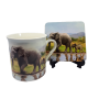 Komplet kubek ze słoniem + podkładka z serii WILD / zestaw prezentowy