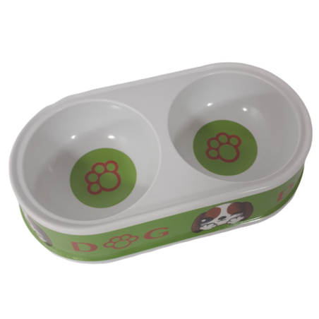 DOG podwójna owalna miska dla psa kota poj. 2x300 ml