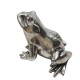 Srebrna figurka żaby żabka na szczęście w stylu glamour wys. 6,5 cm