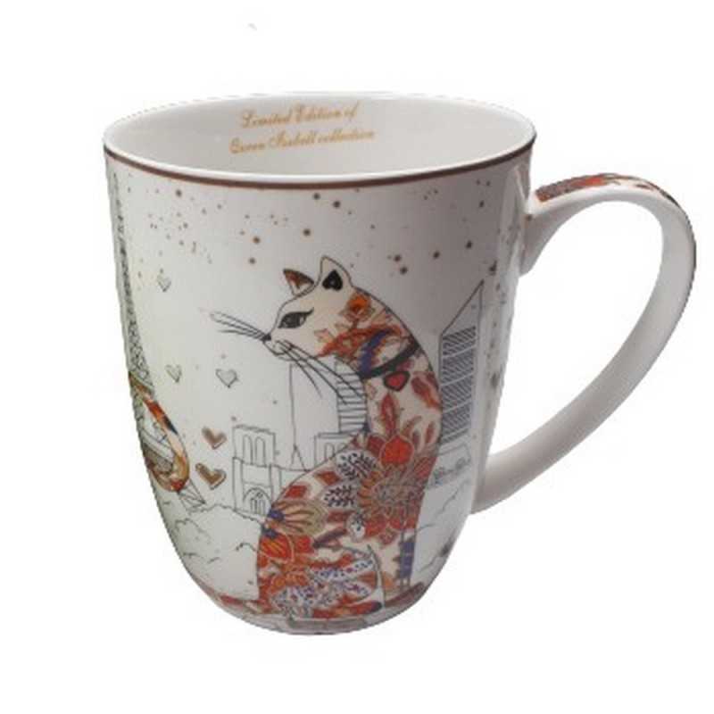 Duży ceramiczny kubek z kotami 400ml / kubek w koty PARIS Duży ceramiczny kubek z kotami 400ml / kubek w koty PARIS