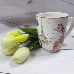 Duży ceramiczny kubek z kotami 400ml / kubek w koty PARIS, zdjęcie 3