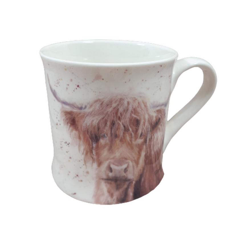 Kubek z krową highland cattle, ceramiczny kubek na prezent 0,3 l