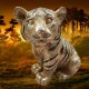 Złota figurka tygrysa / figurka dekoracyjna glamour młody tygrys