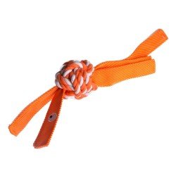 Szarpak z piłką dla psa OKO, pleciona piłka z piszczałką, 32 cm, zdjęcie 3