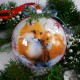 Decoupage świąteczna bombka akrylowa płaska z motywem lisa na prezent sprzedam