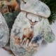 Decoupage duże bombki świąteczne rękawiczki zwierzęta leśne 3D 3 sztuki sprzedam