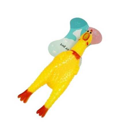 Piszcząca zabawka dla psa - gumowy kurczak 16 cm