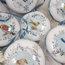 Świąteczne bombki decoupage sprzedam 6 sztuk PTAKI PTASZKI, zdjęcie 2
