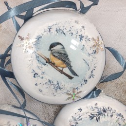 Świąteczne bombki decoupage sprzedam 6 sztuk PTAKI PTASZKI, zdjęcie 3