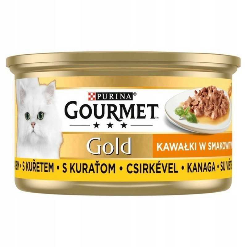 Gourmet Gold kawałki kurczaka w sosie 85g, mokra karma dla kota Gourmet Gold kawałki kurczaka w sosie 85g, mokra karma dla kota