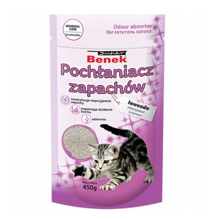 Super Benek pochłaniacz zapachów do kuwety Lawenda 450g