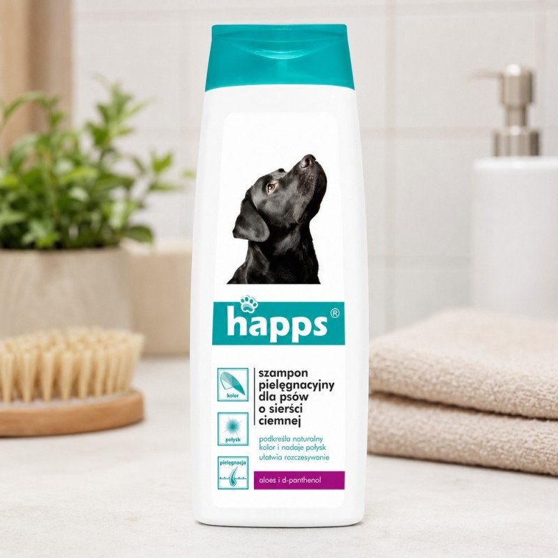 Szampon do ciemnej sierści psa Happs pielęgnacyjny z aloesem 200 ml