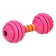 Zabawki dla psa | Różowy gumowy hantel z dzwonkiem