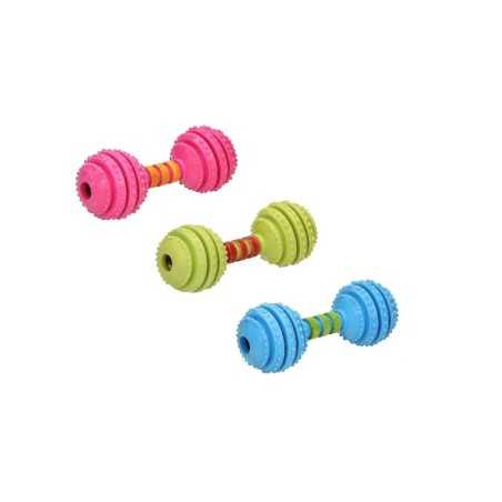 Hantel dla psa z dzwonkiem, gumowa zabawka do aportowania 12,5 cm