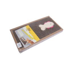 Tekturowy drapak dla kota z kocimiętką i rybką ze sznurka, 45 x 24 x 4 cm, zdjęcie 2