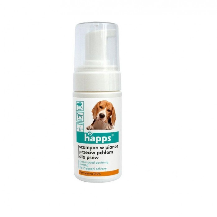 Szampon dla psa w piance HAPPS środek przeciw pchłom dla psów