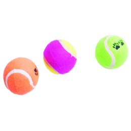Kolorowe piłki tenisowe dla psa 6 cm