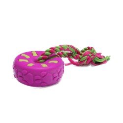 Zabawka na sznurku dla psa DONUT, gumowe kółko 7 cm, długość 24 cm, zdjęcie 3