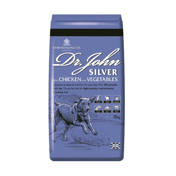 Dr John Silver Chiken with Vegatables sucha karma dla psów starszych