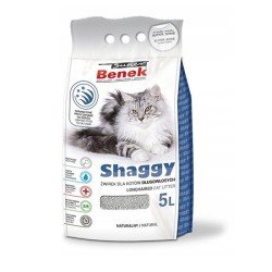 Żwirek dla kotów długowłosych Benek Shaggy, naturalny i zbrylający, 5 l
