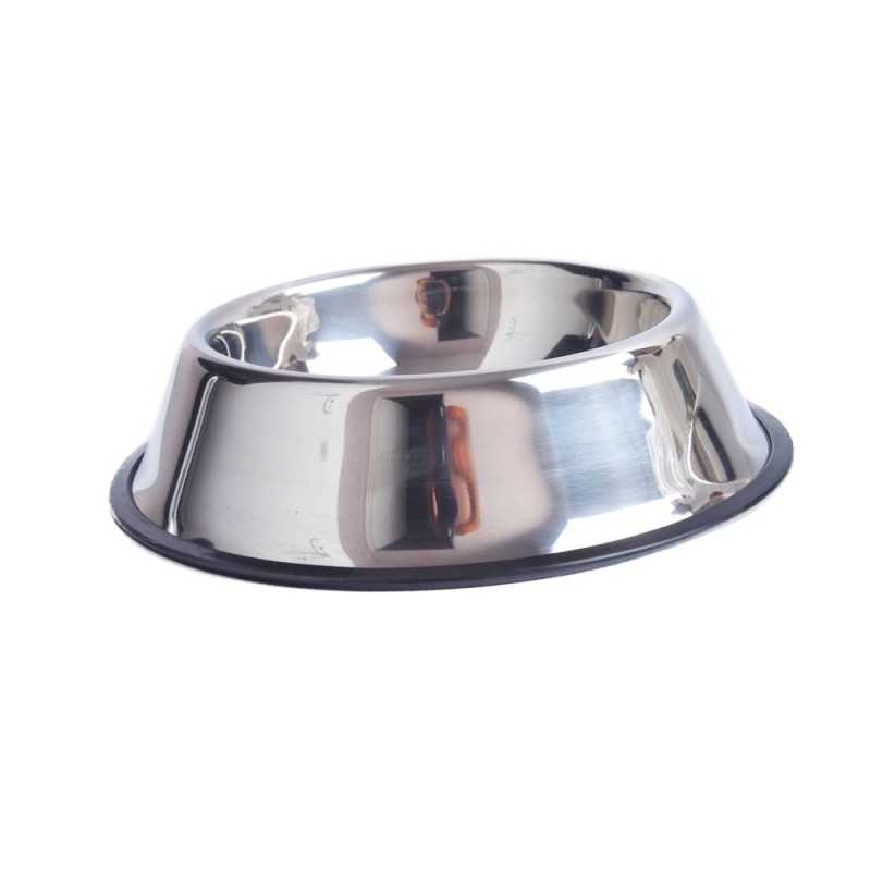 Metalowa miska dla psa 500 ml ze stali nierdzewnej, antypoślizgowa guma, 21,5 cm