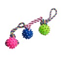 Zabawka dla psa szarpak piłka na sznurku do aportowania 25 cm