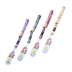 Obroża dla średniego psa półzaciskowa z odblaskiem, taśma 2 cm, obwód 34 do 48 cm