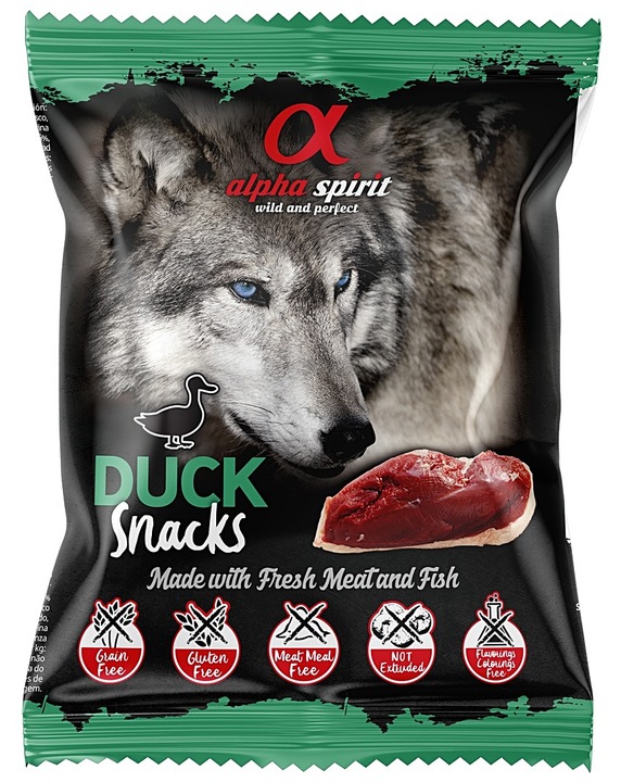 ALPHA SPIRIT karma dla psów - kostki z KACZKĄ 50g Przysmak dla psa TRESERKI